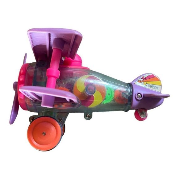 Vintage 907 Skeletplane Plane Toy Inner Visible Moving Parts & Muti-Colored 1992 - Picture 1 of 6